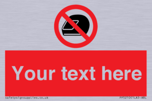 Custom No Motorcycle Helmets Sign